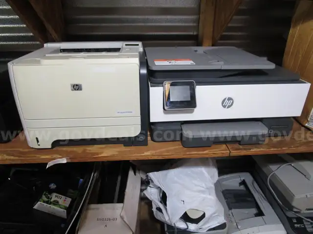 (1) USED HP OFFICEJET PRO PRINTER, 8025e; (1) USED HP LASERJET PRINTER, P2055dn