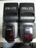 (2) USED BLACK, NEEWER SPEEDLITE TT560 FLASH ATTACHMENTS; (3) USED BLACK, NEEWER SPEEDLITE 750II FLASH ATTACHMENTS