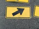 USED (1) DEAD END SIGN, (2) CAUTION SIGNS, (4) ARROW SIGNS, (1) TRAIL X-ING SIGN, (1) RIGHT LANE BIKE ONLY SIGN