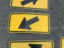 USED (1) DEAD END SIGN, (2) CAUTION SIGNS, (4) ARROW SIGNS, (1) TRAIL X-ING SIGN, (1) RIGHT LANE BIKE ONLY SIGN