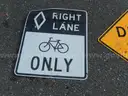 USED (1) DEAD END SIGN, (2) CAUTION SIGNS, (4) ARROW SIGNS, (1) TRAIL X-ING SIGN, (1) RIGHT LANE BIKE ONLY SIGN