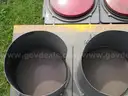 PALLET OF (18) USED FULL TRAFFIC LIGHTS; (1) USED FULL TRAFFIC LIGHT ON POLE