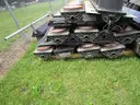 PALLET OF (18) USED FULL TRAFFIC LIGHTS; (1) USED FULL TRAFFIC LIGHT ON POLE