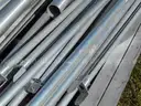 USED (25) ALUMINUM SCRAP POLES RANGING FROM 24&#x22; TO 200&#x22; LONG