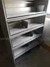 USED (1) GREY, 5-LATCH DOORS LATERAL 18&#x22;D X 42&#x22;W X 64&#x22;H