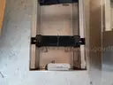 USED (1) TAN, KE-MASTER, KEY CONTROL SYSEM BOX (HOLDS 40 KEYS), (3) SILVER, TOILET PAPER DISPENSERS