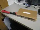 (1) USED 18&#x22; BLADE MATCHETE IN A BLACK SHEATH; (2) USED FOLDING KNIVES; (1) USED HATCHET
