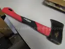(1) USED 18&#x22; BLADE MATCHETE IN A BLACK SHEATH; (2) USED FOLDING KNIVES; (1) USED HATCHET