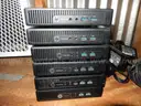 USED (4) HP PRODESK, TPC-P058-DM, i5, (1) HP ELITEDESK 800 G2 DM 35W, i5vPro, (1) HP ELITEDESK 800 G2 DESKTOP MINI 35W
