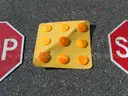 USED (6) STOP SIGNS, (3) CAUTION SIGNS, (1) STREET SIGN
