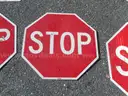USED (6) STOP SIGNS, (3) CAUTION SIGNS, (1) STREET SIGN