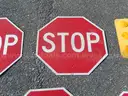 USED (6) STOP SIGNS, (3) CAUTION SIGNS, (1) STREET SIGN