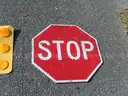 USED (6) STOP SIGNS, (3) CAUTION SIGNS, (1) STREET SIGN