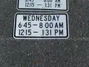 USED (4) STOP SIGNS, (3) CAUTION SIGNS, (2) WEDNESDAY TIME LISTED SIGNS, (1) TOW AWAY ZONE SIGN