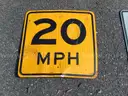 USED (8) STOP SIGNS, (1) 25 SPEED LIMIT SIGN, (1) 20 MPH SIGN
