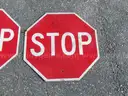 USED (8) STOP SIGNS, (1) 25 SPEED LIMIT SIGN, (1) 20 MPH SIGN