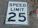 USED (8) STOP SIGNS, (1) 25 SPEED LIMIT SIGN, (1) 20 MPH SIGN
