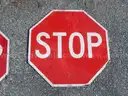 USED (8) STOP SIGNS, (1) 25 SPEED LIMIT SIGN, (1) 20 MPH SIGN