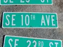 USED (6) STREET SIGNS, (2) STOP SIGNS, (1) DEAD END SIGN, (1) TOW AWAY ZONE SIGN