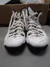 (1) PAIR OF USED NIKE LUNARLON WHITE/BLACK TENNIS SHOE, SIZE 10