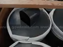 USED (4) GREY METAL TRASH CONTAINER 10 GALLON 20&#x22; D x 27&#x22; H