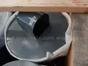 USED (4) GREY METAL TRASH CONTAINER 10 GALLON 20&#x22; D x 27&#x22; H