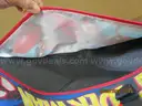 (1) USED SPIDERMAN BACKPACK W/MAGNETIC CHANGING PAD, SWIM GOGGLES & HAIR CLIPS.