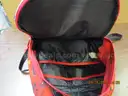 (1) USED SPIDERMAN BACKPACK W/MAGNETIC CHANGING PAD, SWIM GOGGLES & HAIR CLIPS.