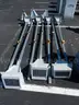 USED (7) SOLAR POWERED LIGHTS ON GALVANIZED SQUARE POSTS, (3) SOLAR POWERED LIGHTS