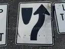 USED (2) STREET SIGNS, (2) CAUTION SIGNS, (2) AHEAD SIGNS, (1) STOP SIGN, (1) LOCAL TRAFFIC ONLY SIGN, (1) KEEP RIGHT