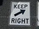 USED (2) STREET SIGNS, (2) CAUTION SIGNS, (2) AHEAD SIGNS, (1) STOP SIGN, (1) LOCAL TRAFFIC ONLY SIGN, (1) KEEP RIGHT
