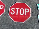 USED (4) STOP SIGNS, (3) STREET SIGNS, (1) PEDESTRIAN SIGN, (1) LEFT TURN SIGN, (1) ARROW SIGN
