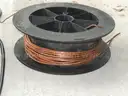 USED (1) SMALL SPOOL OF COPPER WIRE, BUNDLES OF SCRAP CABLE