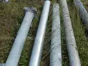 USED (2) ALUMINIUM ROUND POLES, (6) METAL TRAFFIC POLES, (1) SQUARE SIGN POST, (1) ALUMINIUM CURVED POLE