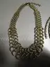 (6) PIECES OF USED COSTUME JEWELRY: (2) NECKLACES, (4) PAIRS OF EARRINGS