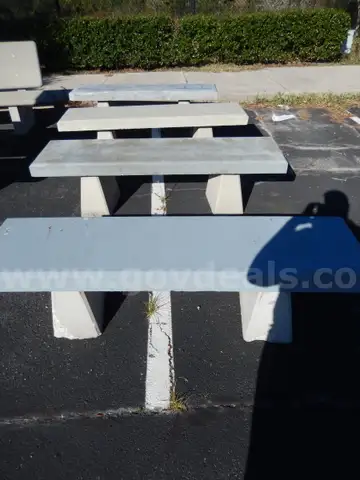 USED (4) CONCRETE BENCHES 19&#x22; H x 72&#x22; L x 19&#x22; W