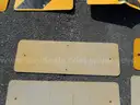 USED (5) YELLOW REFLECTOR SIGNS, (3) ROAD SHOULDER SIGNS, (1) DETOUR SIGN, (1) ARROW SIGN