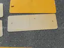 USED (5) YELLOW REFLECTOR SIGNS, (3) ROAD SHOULDER SIGNS, (1) DETOUR SIGN, (1) ARROW SIGN