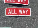 USED (4) ALL WAY SIGNS, (2) CIRCLE-K-CLUB SIGNS, (1) NO TRUCKS SIGN, (2) STREET SIGN,(1) NORTHEAST HISTORIC DISTRIC SIGN