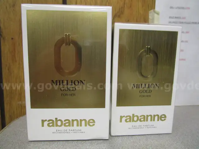 (2) UNOPENED RABANNE, MILLION GOLD FOR HER, 3 FL OZ &#x26; 1.7 FL OZ