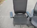 USED (4) BLACK MESH HBR CHAIR, (2) BLACK PLEATHER HBR CHAIR