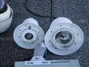 (8) USED SECURITY CAMERAS: (2) BELL SHAPED, (3) DOME SHAPED, (3) CYLINDER SHAPED