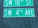 USED (6) STREET SIGNS, (2) STOP SIGNS, (2) PETS- BIKE, SKATES, AND SKATEBOARD PROHIBITED SIGNS