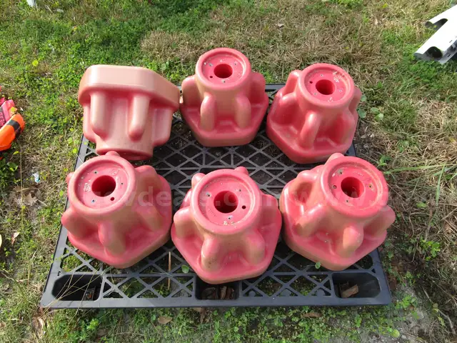 (6) USED PLASTIC PARK PLAYSET BASES