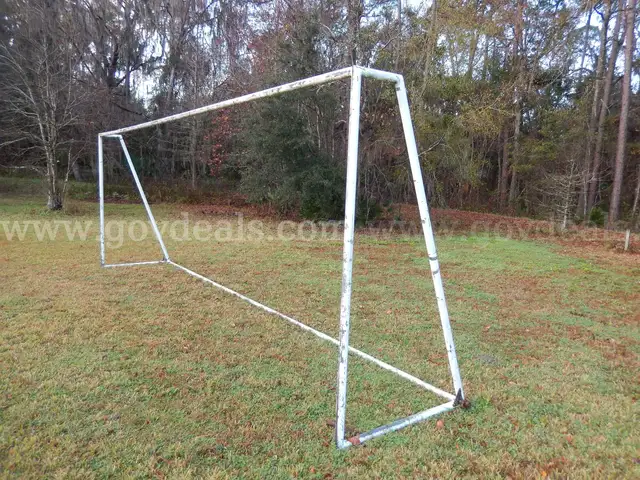 USED (1) METAL SOCCER GOAL 55" W x 98" H x 300" L