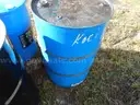 USED (3) 55 GALLON BLACK METAL DRUMS, (1) 55 GALLON BLUE METAL DRUM, (3) 30 GALLONBLUE PLASTIC DRUMS