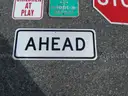 USED (2) STOP SIGNS, (1) NO SOLICITING SIGN, (1) STREET SIGN, (1) AHEAD SIGN, (2) NO OUTLET PRIVATE PROPERTY SIGNS