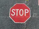 USED (5) STOP SIGNS, (2) STREET SIGNS, (1) TRAIL X-ING, (1) NO MOTOR VEHICLES, (1) ARROW SIGN