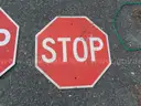 USED (6) STREET SIGNS, (3) STOP SIGNS, (1) TOW AWAY ZONE SIGN