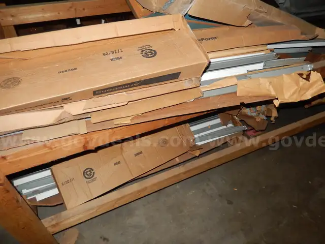 USED (10) BOXES OF OPENED AND ASSORTED CEILING GRID, ARMSTRONG AND ROCKFON